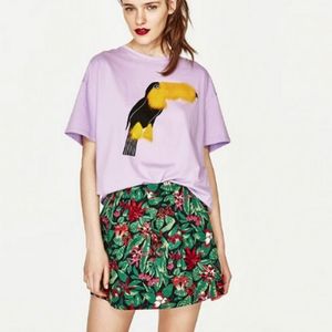 Zara | M Trafaluc collection tropical mini skirt